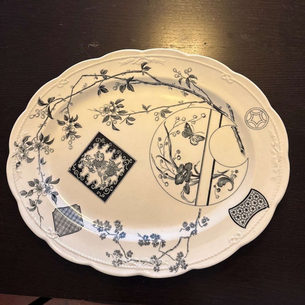 Antique PB&S Maiko Oval Platter Aesthetic Movement  1800s